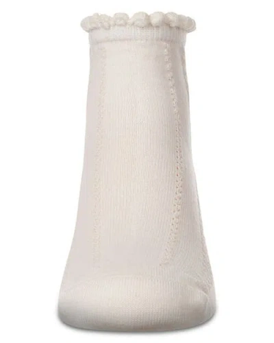 Memoi Kid's Rope Stitch Anklet Socks In Neutral