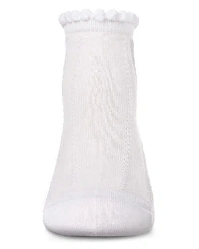 Memoi Kid's Rope Stitch Anklet Socks In White