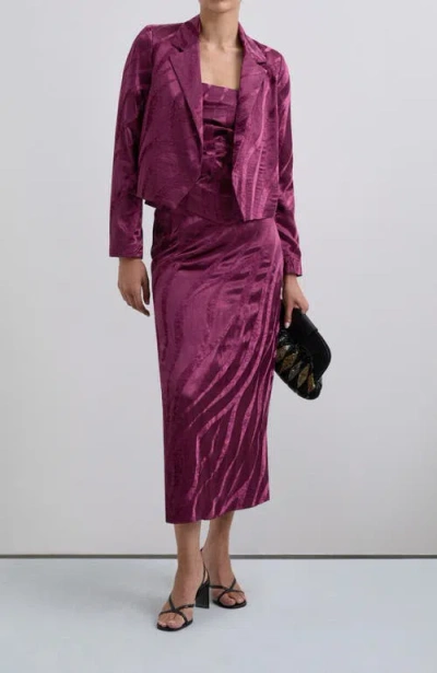 Scalpers Camou Velvet Blazer In Purple