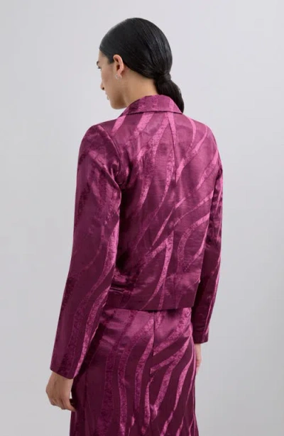 Scalpers Camou Velvet Blazer In Purple