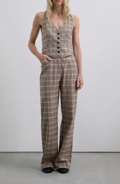 Scalpers Pinkcheck Vest In Multi