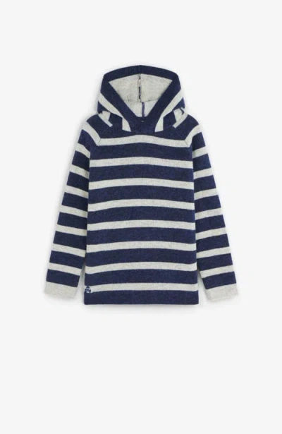 Scalpers Stripes Hoodie Tricot Kids In Blue