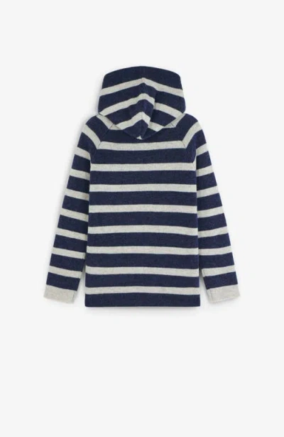 Scalpers Stripes Hoodie Tricot Kids In Blue