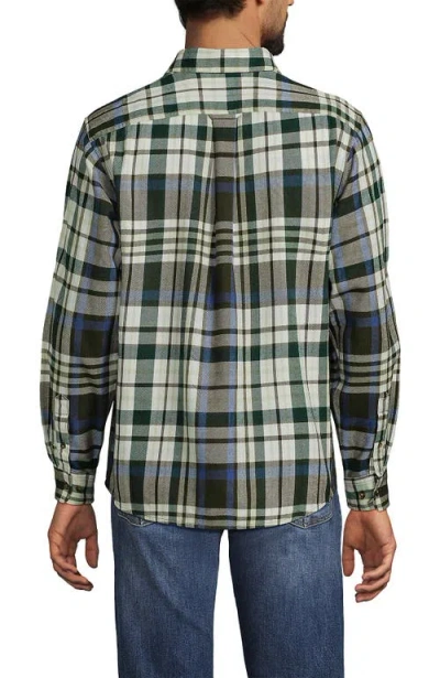 Lands' End Traditional Fit Flagship Flannel Shirt In Gray