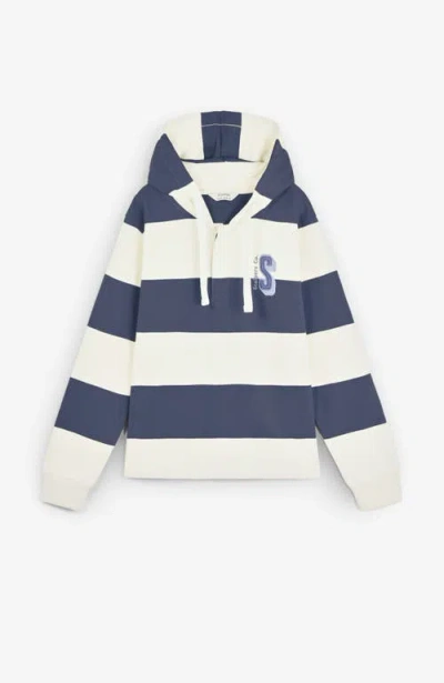 Scalpers Stripesskullhoodie Kids In Blue