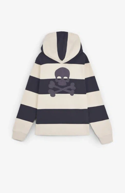 Scalpers Stripesskullhoodie Kids In Blue