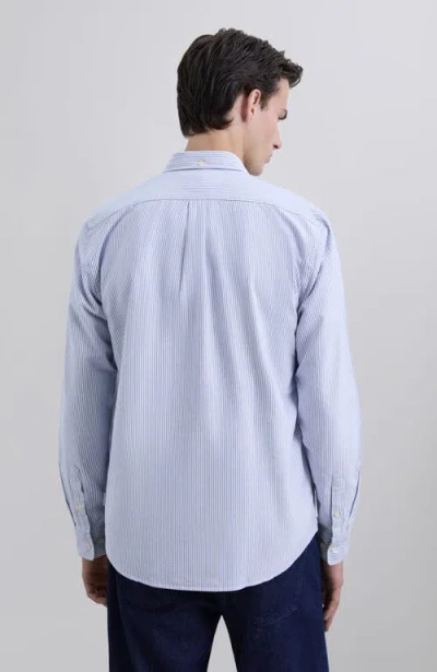 Scalpers Loose Oxford Bd Shirt In Blue