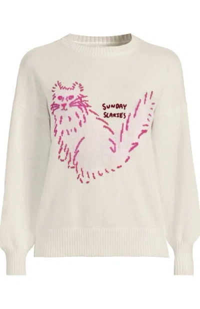 Lands' End Drifter Jersey Crewneck Sweater In White