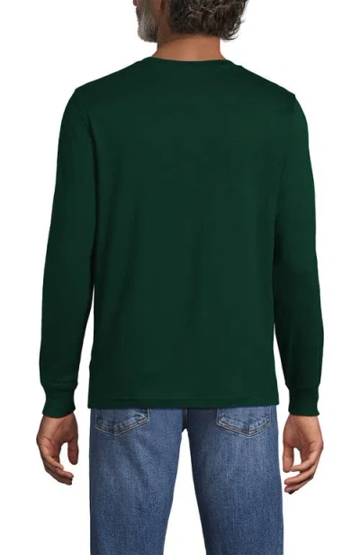 Lands' End Super-t Long Sleeve T-shirt With Pocket In Green