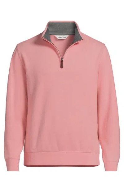 Lands' End Bedford Rib Quarter Zip Sweater In Pink