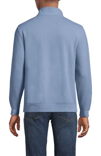 Lands' End Bedford Rib Quarter Zip Sweater In Blue