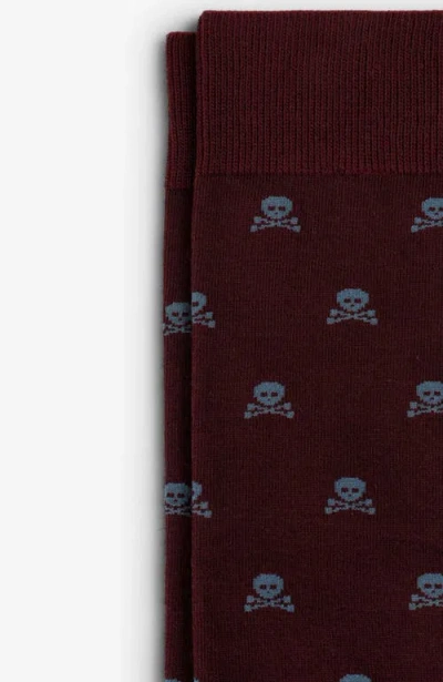 Scalpers Skull L Socks In Burgundy