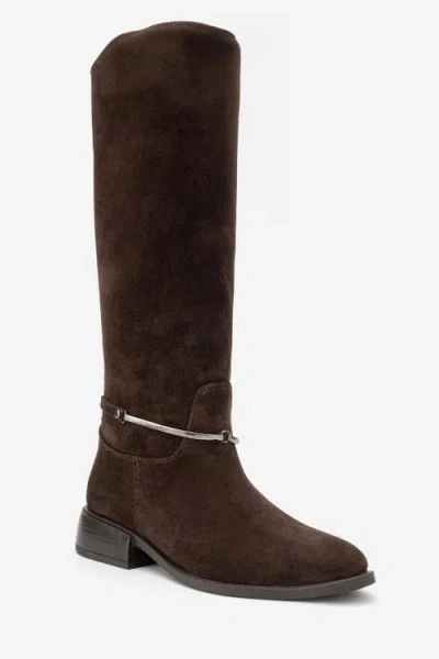 Forever & Always Shoes Ansel Leather Riding Boot In Brown