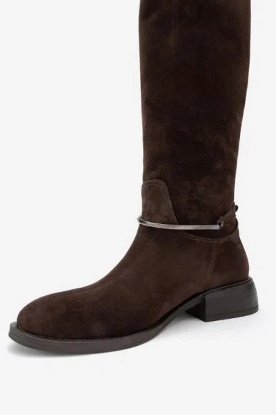 Forever & Always Shoes Ansel Leather Riding Boot In Brown