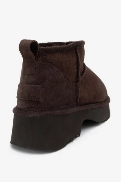 Forever & Always Shoes Ary Leather Platform Boot In Brown