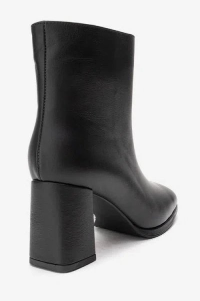 Forever & Always Shoes Napoli Leather Block Heel Boot In Black