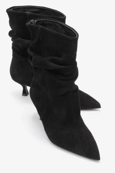 Forever & Always Shoes Balei Leather Pointed Toe Boot In Black