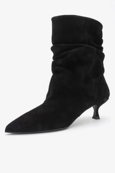 Forever & Always Shoes Balei Leather Pointed Toe Boot In Black