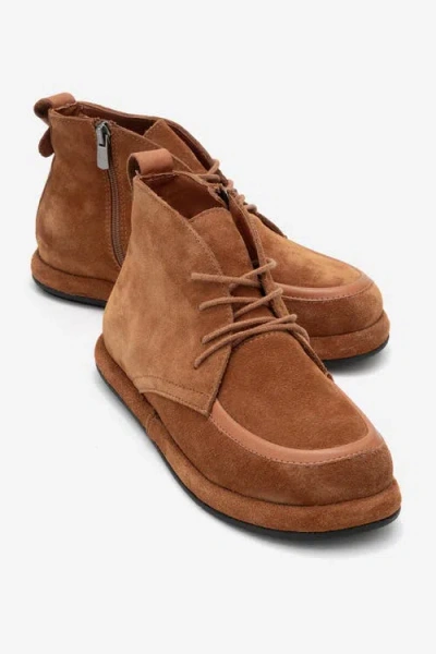 Forever & Always Shoes Martas Leather Zip Boot In Brown