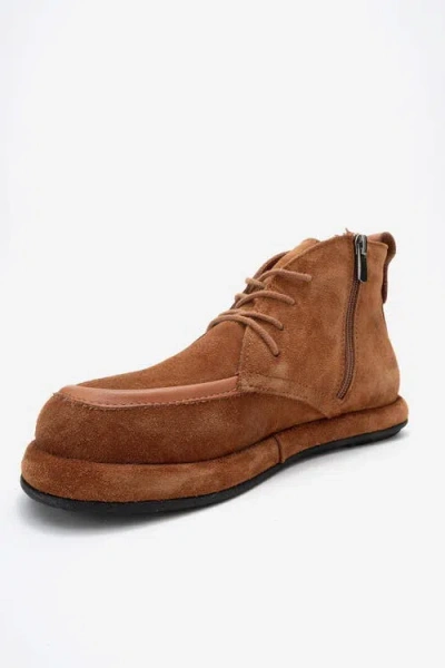 Forever & Always Shoes Martas Leather Zip Boot In Brown