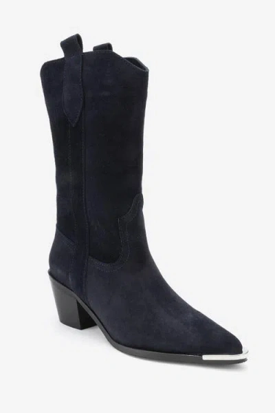 Forever & Always Shoes Alvi Leather Western Boot In Blue