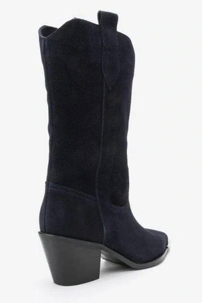 Forever & Always Shoes Alvi Leather Western Boot In Blue