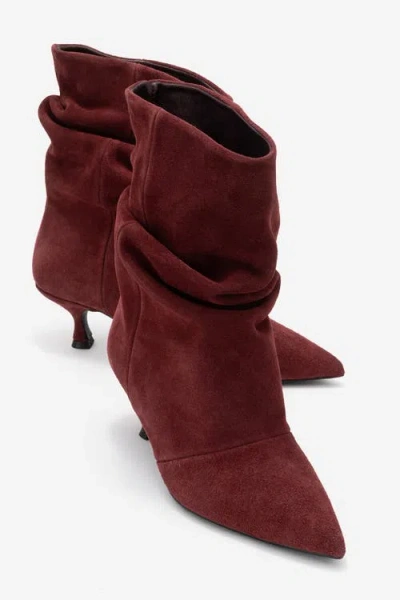 Forever & Always Shoes Balei Leather Pointed Toe Boot In Burgundy