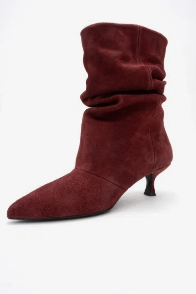 Forever & Always Shoes Balei Leather Pointed Toe Boot In Burgundy