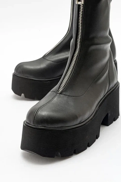 Prologue Shoes Ovil Platform Zip Boot In Black