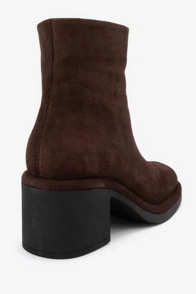 Forever & Always Shoes Junae Leather Block Heel Boot In Brown