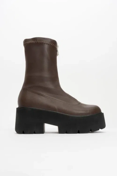 Prologue Shoes Ovil Platform Zip Boot In Brown