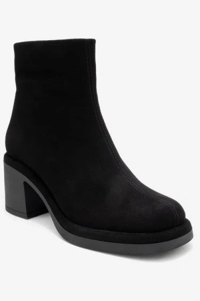Forever & Always Shoes Junae Leather Block Heel Boot In Black