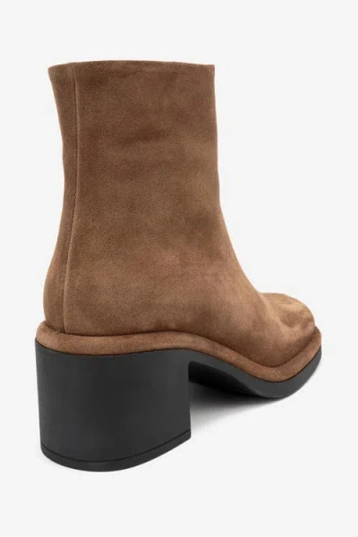 Forever & Always Shoes Junae Leather Block Heel Boot In Brown