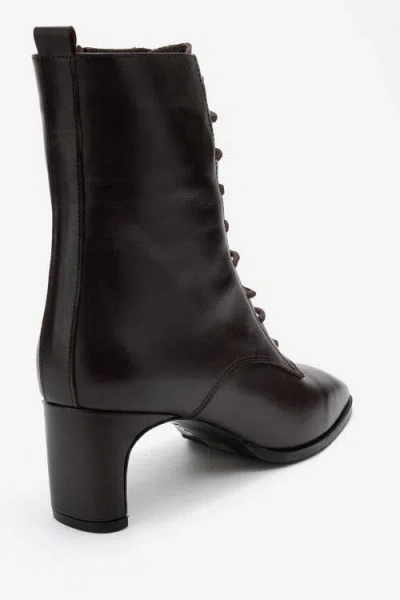 Forever & Always Shoes Sudy Leather Lace Up Boot In Brown