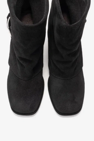 Forever & Always Shoes Lore Leather Block Heel Boot In Black