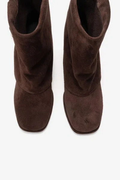 Forever & Always Shoes Lore Leather Block Heel Boot In Brown