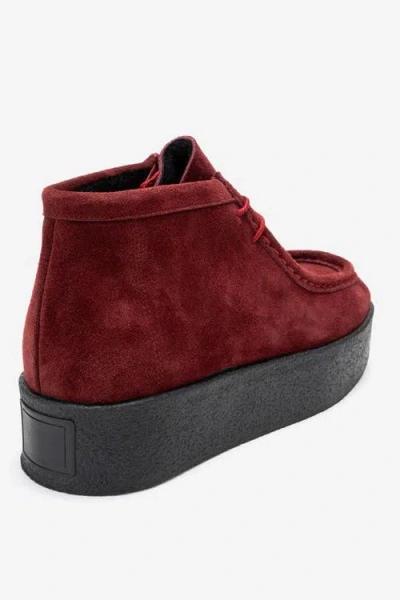 Forever & Always Shoes Melia Leather Platform Boot In Burgundy