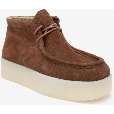 Forever & Always Shoes Melia Leather Platform Boot In Brown