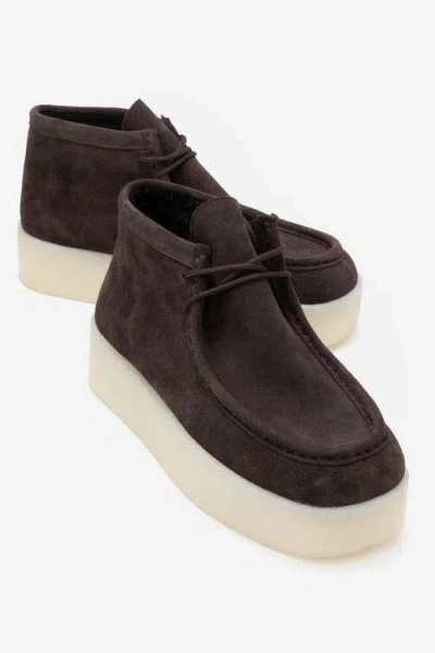 Forever & Always Shoes Melia Leather Platform Boot In Brown