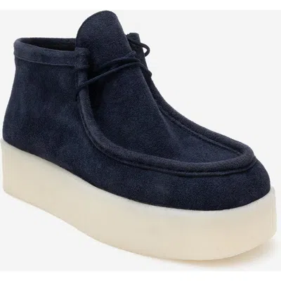 Forever & Always Shoes Melia Leather Platform Boot In Blue