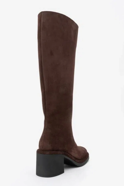 Forever & Always Shoes Fros Leather Knee High Boot In Brown