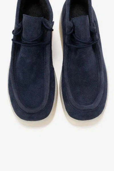 Forever & Always Shoes Melia Leather Platform Boot In Blue