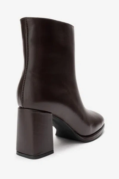 Forever & Always Shoes Napoli Leather Block Heel Boot In Brown