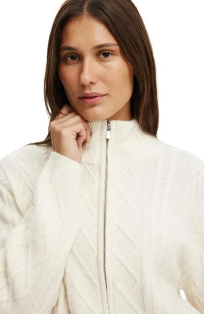 Cotton On Cable Knit Bomber In White