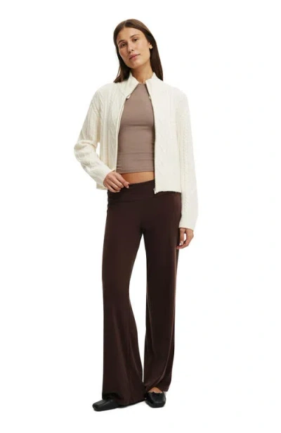 Cotton On Cable Knit Bomber In White