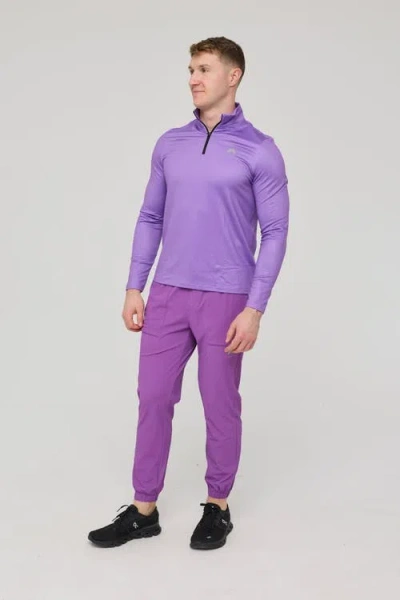 Oosc Elite Activewear 1/4 Zip Top In Purple
