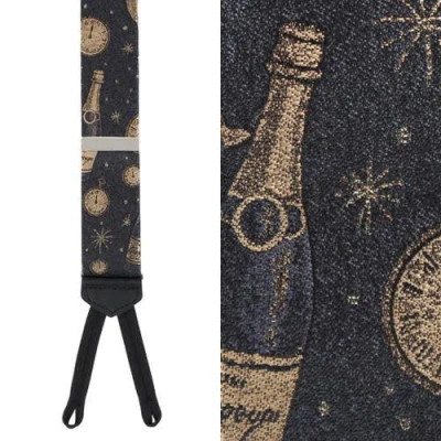 Trafalgar Resolutions Countdown Novelty Silk Formal End Suspenders In Black