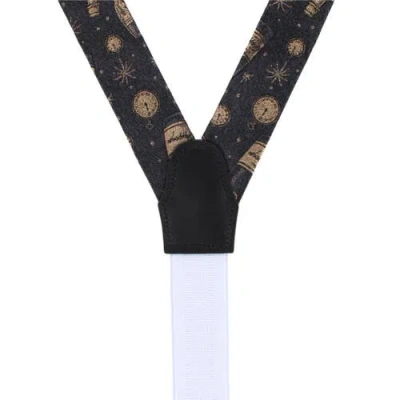 Trafalgar Resolutions Countdown Novelty Silk Formal End Suspenders In Black