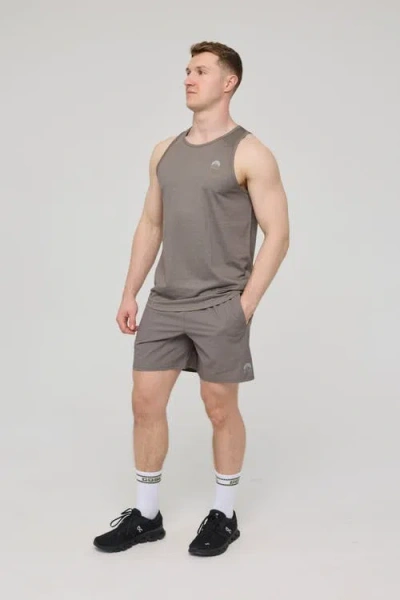 Oosc Elite Activewear Tank Khaki In Brown