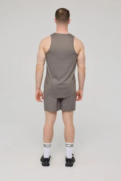 Oosc Elite Activewear Tank Khaki In Brown